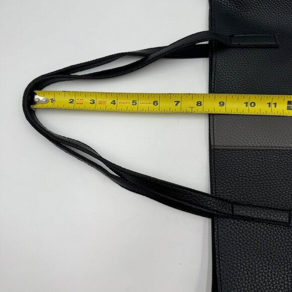 Vince Camuto Black & Gray Pebbled Leather Tote Bag With Dual Handles - Picture 7 of 7